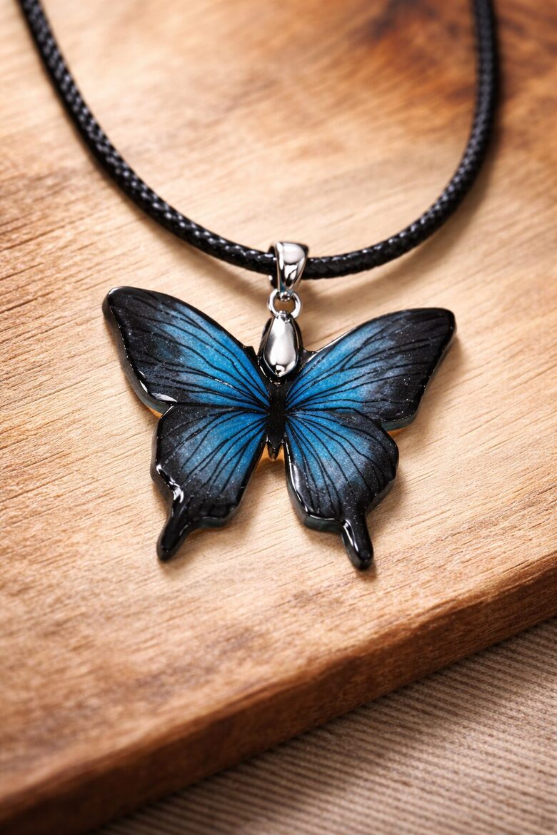 Kézzel Készített Azúrlepke Nyaklánc