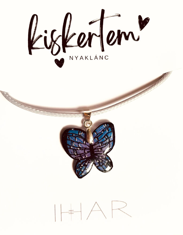 Kiskertem - Kék pillangó nyaklánc