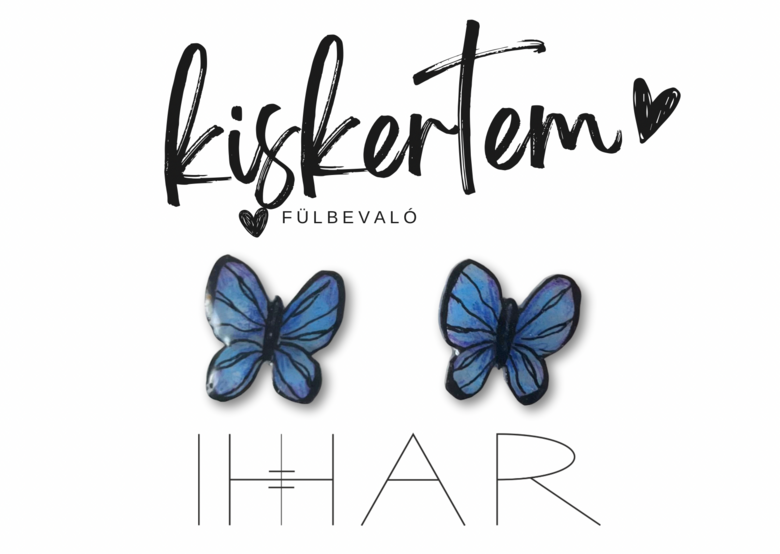 Kék boglárka fülbevaló